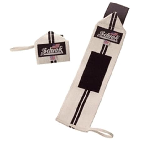 Schiek Sports 24 in. Schiek Line Heavy Duty Wrist Wraps - White SC455283